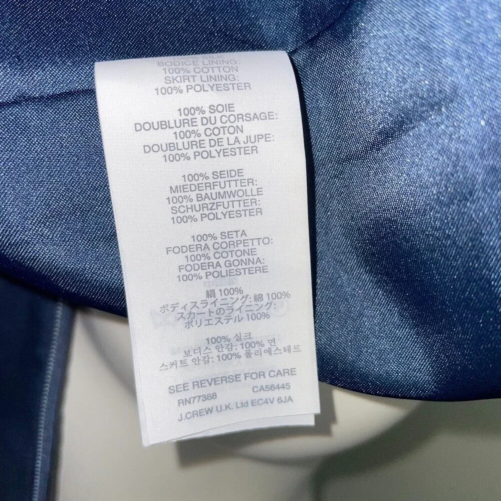 NWT J Crew Alexia Strapless Silk A Line Pebble Blue Dress New Cocktail Formal 2